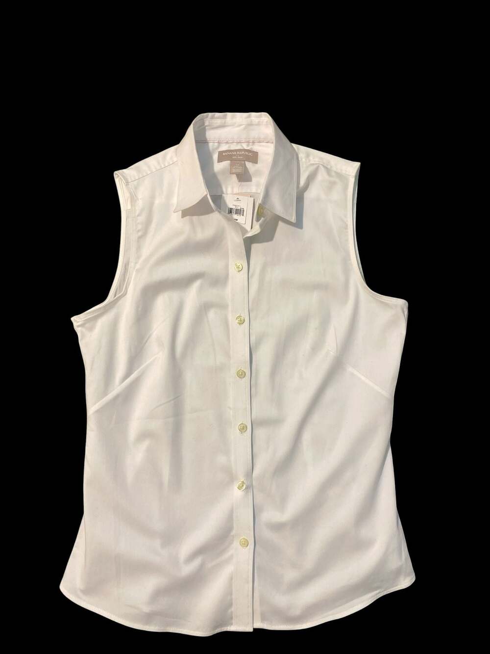 Banana Republic Non-Iron Sleeveless Button-Down Shirt White Size 10P